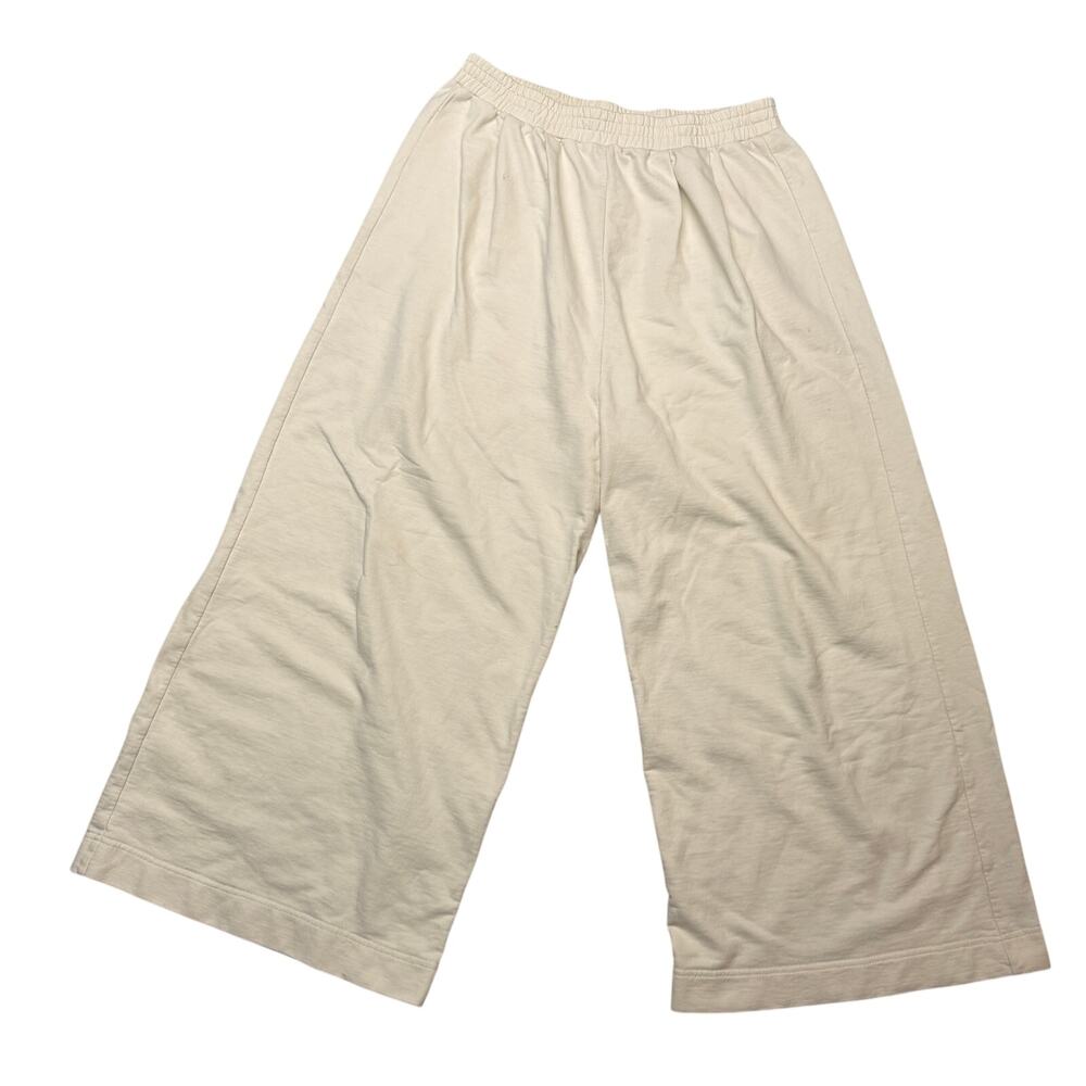 Ilana Kohn Women’s Wide Leg Lounge Pants Cotton Cream Large Minimalist